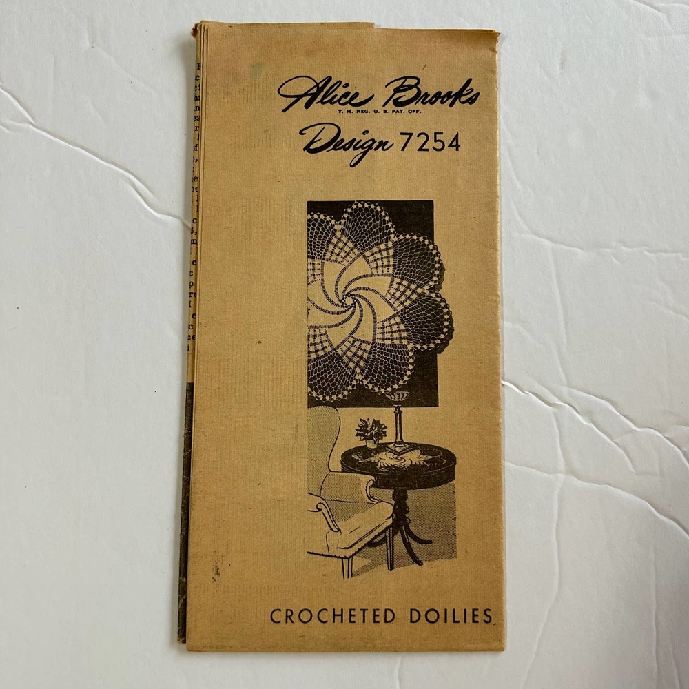 Alice Brooks Mail Order Vintage Crochet Pattern #7254 Doilies‎